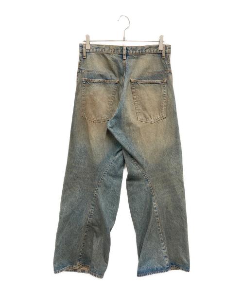 NVRFRGT（ネヴァーフォーゲット）NVRFRGT (ネヴァーフォーゲット) 3D ツイステッド ワイド レッグ ジーンズ デニム パンツ インディゴ サイズ:2の古着・服飾アイテム