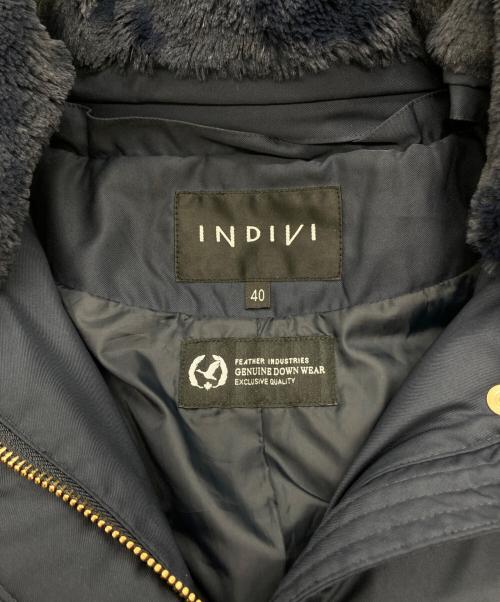INDIVI（インディヴィ）INDIVI (インディヴィ) ロングダウンコート ネイビー サイズ:40の古着・服飾アイテム