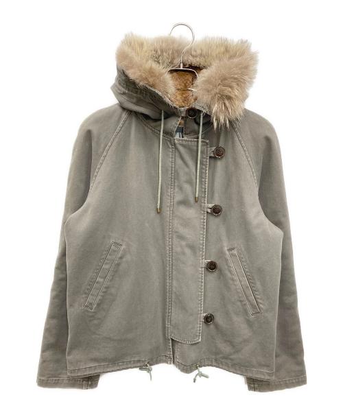 ARMY YVES SALOMON（イヴサロモンアーミー）ARMY YVES SALOMON (イヴサロモンアーミー) ラビットファーライナー付ミリタリージャケット グレー サイズ:36の古着・服飾アイテム