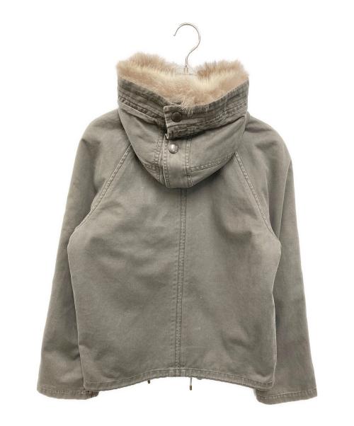 ARMY YVES SALOMON（イヴサロモンアーミー）ARMY YVES SALOMON (イヴサロモンアーミー) ラビットファーライナー付ミリタリージャケット グレー サイズ:36の古着・服飾アイテム