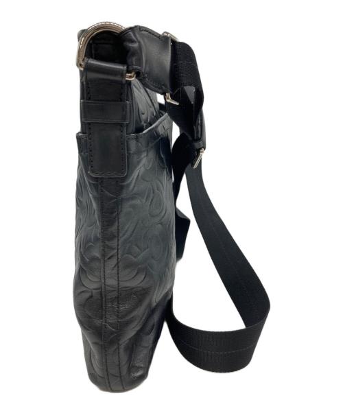 COACH（コーチ）COACH (コーチ) Art Leather Flat Crossbody Satchel ブラックの古着・服飾アイテム