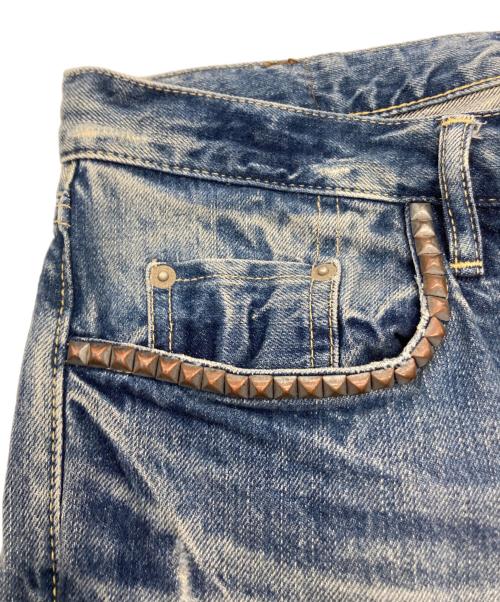Hysteric Glamour（ヒステリックグラマー）Hysteric Glamour (ヒステリックグラマー) SP加工MULTIガール プリントスタッズデニムパンツ インディゴ サイズ:W32の古着・服飾アイテム