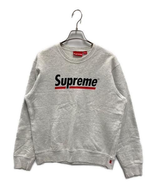 SUPREME（シュプリーム）Supreme (シュプリーム) Underline Crewneck グレー サイズ:Sの古着・服飾アイテム