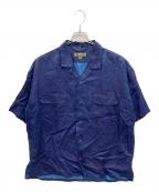 NIGEL CABOURNナイジェルケーボン）の古着「OPEN COLLAR SHIRT LINEN INDIGO」｜インディゴ