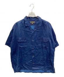 NIGEL CABOURN（ナイジェルケーボン）の古着「OPEN COLLAR SHIRT LINEN INDIGO」｜インディゴ