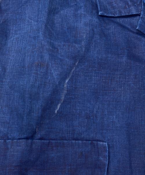 NIGEL CABOURN（ナイジェルケーボン）NIGEL CABOURN (ナイジェルケーボン) OPEN COLLAR SHIRT LINEN INDIGO インディゴ サイズ:52の古着・服飾アイテム