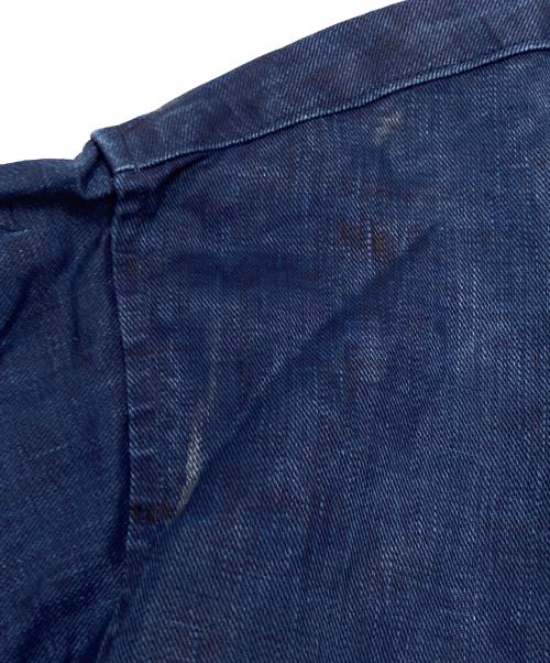 NIGEL CABOURN（ナイジェルケーボン）NIGEL CABOURN (ナイジェルケーボン) OPEN COLLAR SHIRT LINEN INDIGO インディゴ サイズ:52の古着・服飾アイテム