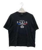BALENCIAGAバレンシアガ）の古着「PARISロゴ刺繍Tシャツ」｜ブラック
