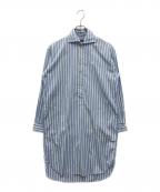POLO RALPH LAURENポロ・ラルフローレン）の古着「ストライプドポプリンシャツドレス」｜ホワイト×ブルー