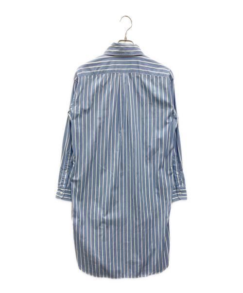 POLO RALPH LAUREN（ポロ・ラルフローレン）POLO RALPH LAUREN (ポロ・ラルフローレン) ストライプドポプリンシャツドレス ホワイト×ブルーの古着・服飾アイテム