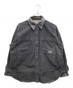 MILK FED.ミルクフェド）の古着「WIDE DENIM SHIRT」｜ブラック