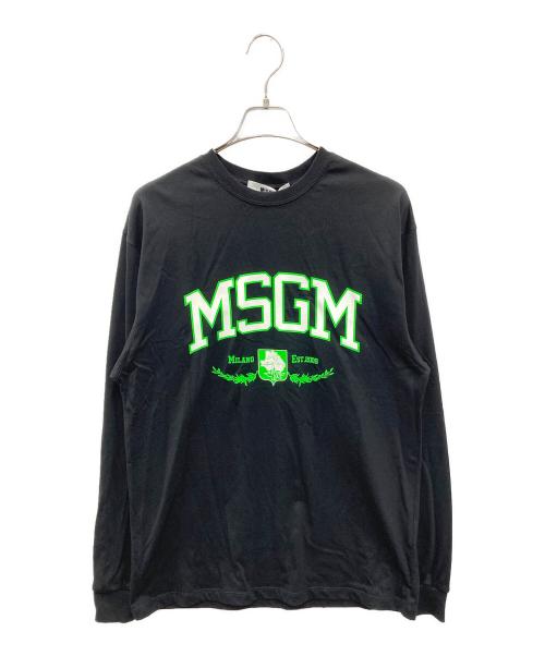 MSGM（エムエスジーエム）MSGM (エムエスジーエム) AZUL by moussy (アズールバイマウジー) LONG SLEEVE TEE ブラック サイズ:XSの古着・服飾アイテム