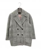 TOMORROW LAND collectionトゥモローランドコレクション）の古着「ウールカシミヤグレンチェック ショートコート」｜グレー