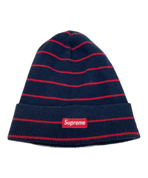 SUPREME（シュプリーム）Supreme (シュプリーム) STRIPED BEANIE ネイビー×レッドの古着・服飾アイテム
