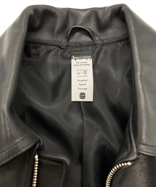 Sourcream（サワークリーム）Sourcream (サワークリーム) レザージャケット ブラック サイズ:Lの古着・服飾アイテム