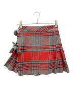 Vivienne Westwood RED LABELヴィヴィアンウエストウッドレッドレーベル）の古着「チェックラップスカート」｜グレー×レッド