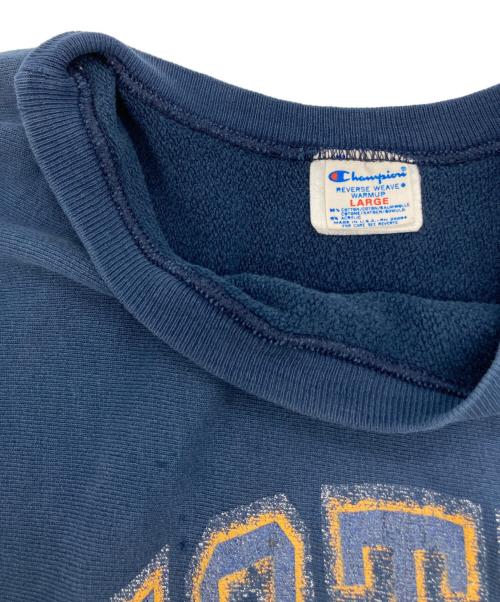 Champion REVERSE WEAVE（チャンピオン リバース ウィーブ）Champion REVERSE WEAVE (チャンピオン リバース ウィーブ) 80's カレッジプリントスウェット ネイビー サイズ:LARGEの古着・服飾アイテム