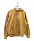 SUPREMEシュプリーム）の古着「Overdyed Small Box Zip Up Hooded Sweatshirt」｜イエロー