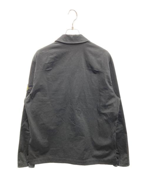 STONE ISLAND（ストーンアイランド）STONE ISLAND (ストーンアイランド) コットンストレッチ ジップシャツ ブラック サイズ:XLの古着・服飾アイテム