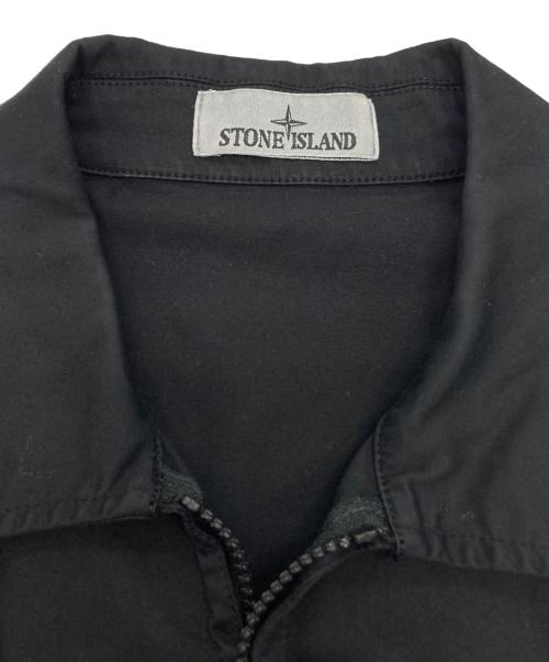 STONE ISLAND（ストーンアイランド）STONE ISLAND (ストーンアイランド) コットンストレッチ ジップシャツ ブラック サイズ:XLの古着・服飾アイテム