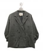 Ameriアメリ）の古着「CHECK FLOWER PAPA JACKET」｜ブラック