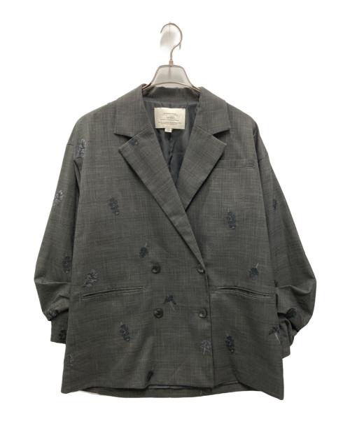 Ameri（アメリ）AMERI (アメリ) CHECK FLOWER PAPA JACKET ブラック サイズ:Sの古着・服飾アイテム