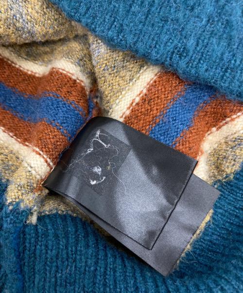 masonprince（メゾンプリンス）masonprince (メゾンプリンス) オーバーサイズ ワンポイントロゴ ボーダーニット ブルー サイズ:2の古着・服飾アイテム