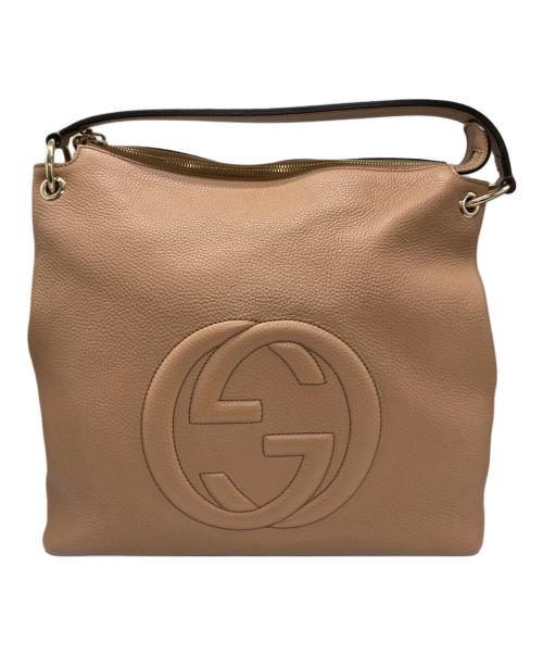 GUCCI（グッチ）GUCCI (グッチ) インターロッキングGソーホー2WAYバッグ ピンクベージュの古着・服飾アイテム