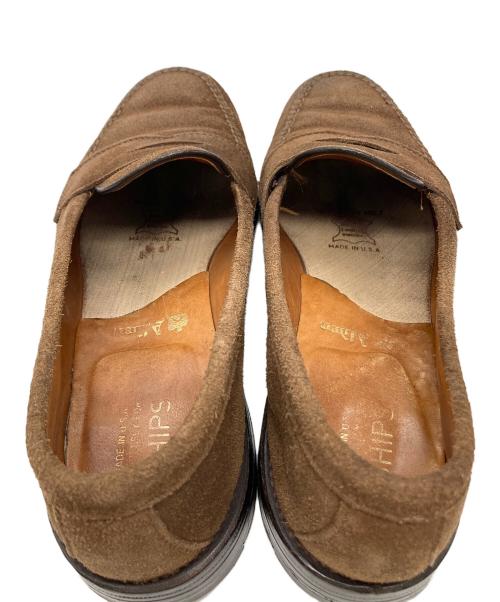 Alden（オールデン）ALDEN (オールデン) SHIPS (シップス) スエードコインローファー ブラウン サイズ:8 B/Dの古着・服飾アイテム