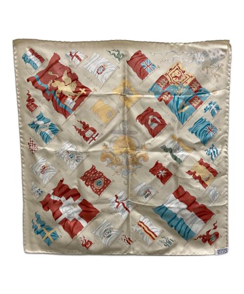 HERMES（エルメス）HERMES (エルメス) カレ40 PAVOIS 船旗 スカーフ ベージュ サイズ:-の古着・服飾アイテム