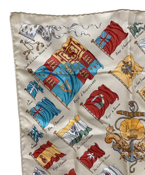 HERMES（エルメス）HERMES (エルメス) カレ40 PAVOIS 船旗 スカーフ ベージュ サイズ:-の古着・服飾アイテム