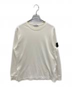 STONE ISLANDストーンアイランド）の古着「ヘビーウェイトコットンクルーネックL/Sカットソー」｜ホワイト