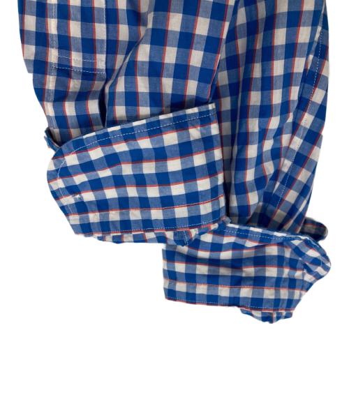 Porter Classic（ポータークラシック）Porter Classic (ポータークラシック) ロールアップギンガムチャックシャツ ホワイト×ブルー サイズ:Lの古着・服飾アイテム