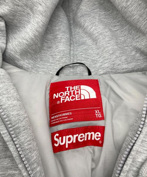 SUPREME（シュプリーム）Supreme (シュプリーム) THE NORTH FACE (ザ ノース フェイス) Down Filled Zip Up Hooded Sweatshirt グレー サイズ:XLの古着・服飾アイテム