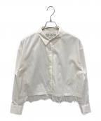 THIRD MAGAZINEサードマガジン）の古着「裾レースブラウス」｜ブラック