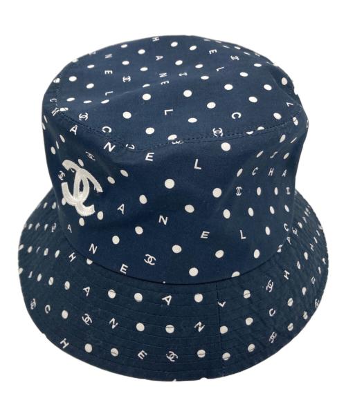 CHANEL（シャネル）CHANEL (シャネル) ココマーク総柄バケットハット ネイビー サイズ:Mの古着・服飾アイテム