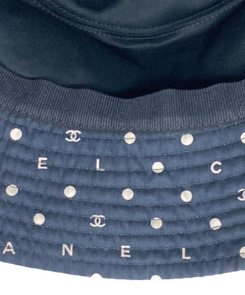 CHANEL（シャネル）CHANEL (シャネル) ココマーク総柄バケットハット ネイビー サイズ:Mの古着・服飾アイテム