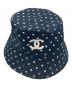 CHANEL (シャネル) ココマーク総柄バケットハット ネイビー サイズ:M：90000円
