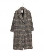 1er Arrondissementプルミエ アロンディスモン）の古着「チェックロングコート」｜ホワイト×ブラック