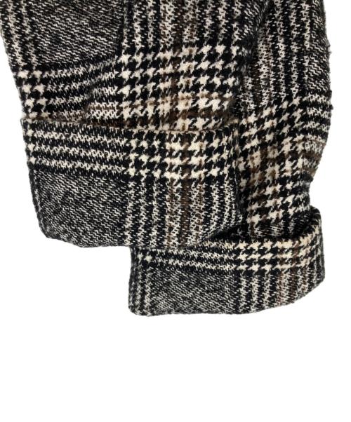 1er Arrondissement（プルミエ アロンディスモン）1er Arrondissement (プルミエ アロンディスモン) チェックロングコート ホワイト×ブラック サイズ:36の古着・服飾アイテム