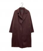 VERMEIL par ienaヴェルメイユ パー イエナ）の古着「Super100’ダブルフェイス クルーネックコート」｜ブラウン