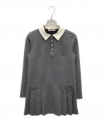 Snidelスナイデル）の古着「衿つきプリーツカットミニワンピース」｜グレー