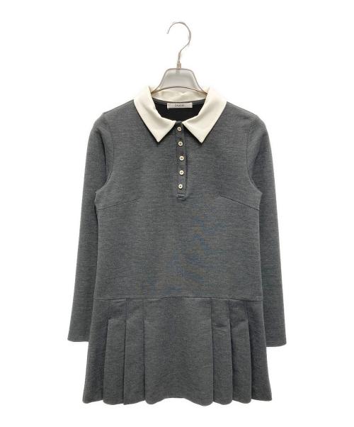 Snidel（スナイデル）Snidel (スナイデル) 衿つきプリーツカットミニワンピース グレー サイズ:Sの古着・服飾アイテム