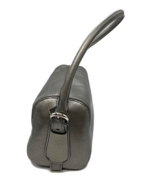 HIROFU（ヒロフ）HIROFU (ヒロフ) メタリックカラーレザーハンドバッグ グレーの古着・服飾アイテム