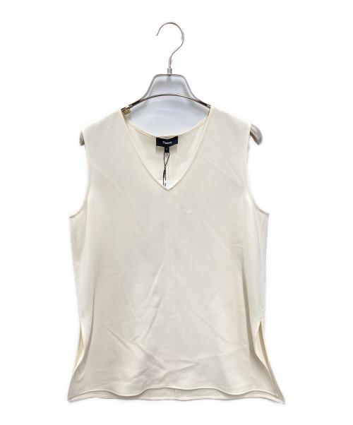 theory（セオリー）theory (セオリー) ウォッシャブルVネックスリーブレスブラウス アイボリー サイズ:S 未使用品の古着・服飾アイテム