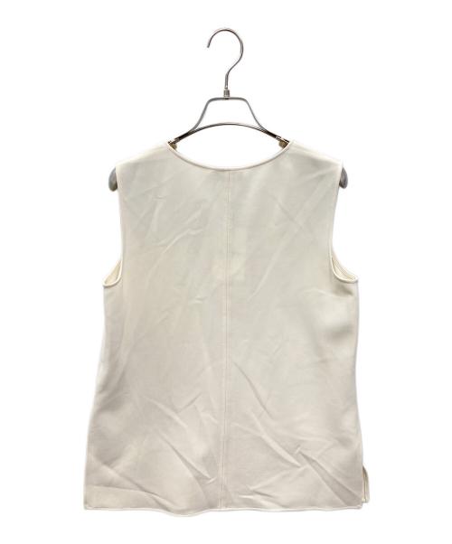 theory（セオリー）theory (セオリー) ウォッシャブルVネックスリーブレスブラウス アイボリー サイズ:S 未使用品の古着・服飾アイテム