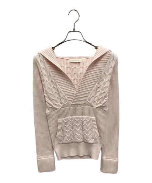 AND MARY（アンドマリー）and mary (アンドマリー) Taylor hoodie knit tops ピンク サイズ:FREE 未使用品の古着・服飾アイテム