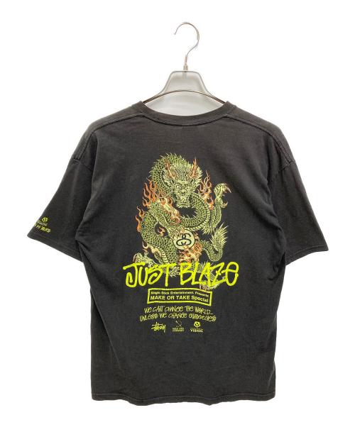 stussy（ステューシー）stussy (ステューシー) MAGIC STICK (マジックスティック) JUST BLAZE ドラゴンTシャツ ブラック サイズ:Lの古着・服飾アイテム