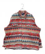 POLO RALPH LAURENポロ・ラルフローレン）の古着「［古着］ネイティブ柄プリントネルシャツ」｜レッド