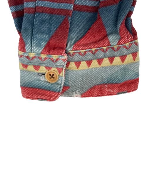 POLO RALPH LAUREN（ポロ・ラルフローレン）POLO RALPH LAUREN (ポロ・ラルフローレン) ［古着］ネイティブ柄プリントネルシャツ レッド サイズ:XLの古着・服飾アイテム